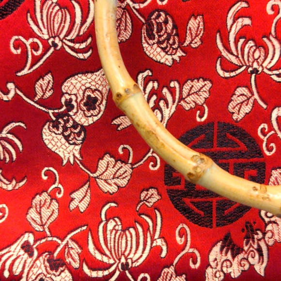 COPY - Bamboo and satin handbag - Picture 3 of 3